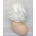 BLUPLE Short Wavy Bob Style White Lace Front Wig 12 Inches - Platinum White Loose Wave Curly Synthetic Hair Replacement Full Wig for Women - Buy Online on GoSupps.com