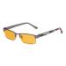 Eyekepper Computer Gaming Reading Glasses with Optical Quality Half-Rim Frame Anti Radiation Anti Glare UV400 Reduces Eyestrain-96.9% Blue Light Blocking Orange Tinted Small Lens(Gunmetal/Grey 1.25) +1.25 Gunmetal/Grey-bb98 Lens