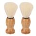 Deosdum 2pcs Mini Brush Portable Wooden Handle Soft Men Brush Foaming Beard Cleaning Brush for Home Salon Travel