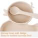 Qshare Baby Silicone Suction Plate with Spoon and Fork - Non Slip Divided Weaning Plates for Toddler (Beige) - Buy Online on GoSupps.com