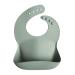 Mushie Baby Silicone Bib | Adjustable Fit Waterproof Bibs | Easy Wipe Baby Feeding Bibs | 4 Adjustable Sizes with Deep Front Pockets | 100% BPA and Phthalate Free Cambridge Blue