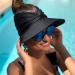 Muryobao Women's Sun Visor Hat | Wide Brim UPF 50+ UV Protection Beach Cap - Black - Buy Online on GoSupps.com