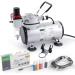 Timbertech Airbrush Kit with Compressor AS18-2K - Basic Start Kit for Hobby, Tattoo, Graphic & Body Painting - Buy Online on GoSupps.com