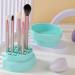 3 in 1 Makeup Brush Cleaner Bowl - Silicone Mat for Easy Cleaning Drying & Storage - Mint Green | Perfect for Makeup Lovers - Buy Online on GoSupps.com
