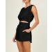 Eurivicy Women's Sleeveless Crop Tank Top and High Waist Pocketed Shorts Set - Black, Medium - Buy Online on GoSupps.com
