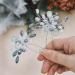 Edary Silver Blue Pearl Wedding Hair Needles & Rhinestone Accessories | 2-Piece Bride Hair Clips for Women & Girls - Buy Online on GoSupps.com