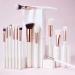 Jessup 20 PCS Makeup Brush Set - Foundation, Blending, Blush, Concealer, Eye Shadow, Lip - Synthetic Fiber Bristles - Wooden Handle - White - T225 - Rose Gold & Pearl White - Buy Online on GoSupps.com