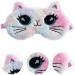 Lovely Cartoon Cat Kitty Sleep Mask for Women - Soft Plush Blindfold for Nap and Night Sleeping - Buy Online on GoSupps.com