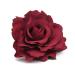 HOLY KT Handmade Bride Women Rose Flower Wreath Dark Red Velvet Rose Hair Flower Clip and Pin Rose Flower Hair Clip Flamenco Dancer Pin Up Flower Brooch (Deep Red(3.9in))