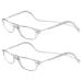 TBOC Pack: Reading Glass reading aid for men - (two units) Diopttria +3.00 Transparent version Strength PC Mobile phone foldable woman man magnetic closure clip presumption of presumption presbyopia +3.00 dioptria (2 Pack) Transparent +transparent