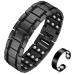 VicMAG 3x magnetic hardship men lymphatic drainage titanium steel for arthritis magnet health adjustable with free adjustment tool and gift box (black) 1-black