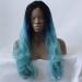 wig Front lace wig color gradient long curly hair wig
