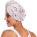 Pink Cartoon Cat Dry Hair Cap - 2 Piece Quick Drying Towel Set with Button Headband | Super Absorbent & Comfortable - Buy Online on GoSupps.com