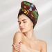 Hair Towel Wrap - Quick Drying Hair Turban with Button | Frogs & Mushrooms Design - Buy Online on GoSupps.com