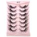 AMSDCN 7Pairs Cat Eye Manga Lashes 3D Clear Band Natural Half Mink Eyelashes (07) - Buy Online on GoSupps.com
