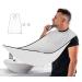 MIQ Beard Apron Cape for Men Trimming and Shaving, Waterproof and Non-Stick Beard Clippings Catcher Bib with 2 Suction Cups, Non-Stick Beard Cape Shaving Cloth(White)
