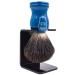 Parker Safety Razor Black Badger Bristle Shaving Brush with Blue Wooden Handle & Stand - Premium Shaving Accessories for Men - Buy Online on GoSupps.com