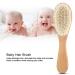 Soft Natural Goat Baby Hair Brush and Infant Head Massage Comb with Wooden Handle - Buy Online on GoSupps.com