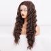 Salomezklm Lace Front Wig - Long Brown Heat-Resistant Corrugated Hair Without Glue for Fashionable Women (61 cm) - Buy Online on GoSupps.com