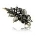 Vintage Black Rose Rhinestone Hair Clip - Retro Accessory for Women & Girls - Buy Online on GoSupps.com