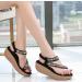 Summer Round Toe Sandals for Women - Fashion Platform Wedge Rhinestone Orthopedic Bunion Corrector - Soft Big Toe Foot Support - 24cm Black - Buy Online on GoSupps.com