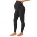 BAYDI Opaque Maternity Leggings High Waist Maternity Pants Women Pregnancy Leggings Long Stretch Pregnant Pants L Black