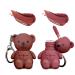 2 in 1 Key Chain Bear Lipstick Mist Matte Velvet Lipstick Waterproof Long Lasting Lip Gloss Cute Bear Beauty Makeup(2 Pack) 03+ 04