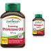 Evening Primrose Oil 500 mg Softgels - With Vitamin E Gluten-Free 180 Count (Pack of 1) & Omega-3 Select 1 000 mg SUPPLEMENT + SUPPLEMENT