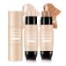 ONLYOILY 2 Pcs Contour & Highlighter Stick, Concealer & Bronzer Stick With Brush, Longwear Foundation Stick, Smooth, Blends Easily Face Makeup 03+04