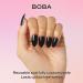Glamnetic Boba Press On Nails - Opaque Black Short Almond Reusable Nails | 24 Nail Kit - Buy Online on GoSupps.com