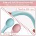 2Pcs Silicone Baby Weaning Spoons Set - Toddler Feeding & Training Cutlery Spoon in Morandi Pink/Blue - Buy Online on GoSupps.com