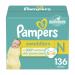 Pampers Diapers Newborn/Size 0 ( 10 lb / 4.5 Kgs) 136 Count - Swaddlers Disposable Baby Diapers (Packaging May Vary) Size 0(136 Count) 136