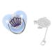 Bling Pacifier Ultra Soft Rhinestone Crown Baby Pacifier Portable Safe with Chain Clip to Soothe Baby Blue