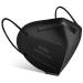 Wanwane Black KN95 Mask 20PCS Cup Dust Safety Face Masks Breathable 5 Layer with Elastic Ear Loop and Nose Bridge Clip for Adult Men & Women Kn95 Black 20pcs