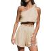 WILLBEST Women's 2 Piece Outfit Cotton Linen 3/4 Sleeve Tops & Pant Suits Lounge Matching Set Sweat Suits 156-eaooh-khaki#1 L - Buy Online on GoSupps.com
