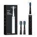MGW Electric Toothbrush for Adults  Rechargeable Sonic Electric Toothbrushes with Smart Timer  3 Modes  2 Replacement Brush Heads  IPX7 Waterproof  One Charge for 60 Days (Black) Medium Black