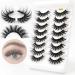 G880-G889 Reusable Russian Strip Fake Lashes D Curl(8 Pairs) Fluffy Wispy Natural False Eyelashes - 3D Effect Naturally Thick Eyelashes G886