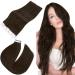 Easyouth Brown Tape in Hair Extensions Human Hair 20 Inch 50g 20Pcs Invisible Tape in Extensions Real Hair Darkest Brown Glue in Hair Extensions Natural Long 20 Inch #2