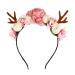 Elk Antler Headband Hair Garland Flower Crown Headpiece Novelty Hairband Headwear for Carnival Party Festivals