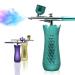 Mini Airbrush Kit, Handheld Cake Airbrush with Air Compressor, Rechargeable Cordless Nail Airbrush Makeup Kit for Makeup, Cake Decor,Model Coloring,Nail Art,Tattoo,Oxygen Facial Sprayer