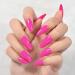 EchiQ Rose Red Press On Nails  Pink Pure Color Fake Nails  Medium Coffin Solid Color  Acrylic Full Cover False Nails  Daily Date for Women Girls Faux Ongles 24 pcs/kit Purple pink