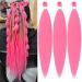Pink Braiding Hair Pre Stretched 30 Inch Colored Braiding Hair Pre Stretched Long Braiding Hair Extensions 3 Packs Soft Yaki Braiding Hair Natural Hot Water Setting Braiding Hair (30 Inch (Pack of 3) Pink) 30 Inch (Pac...