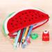Ammzzoo111 Pencil Pen Case Bag Watermelon Semicircle Short Plush Pencil Bag Stationery Storage Zipper Case Red - Buy Online on GoSupps.com