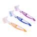 Denture Cleaning Brush Set - Multi-Layered Bristles, Rubber Handle - Portable, Double Sided Brush for False Teeth - 3 Pieces (Blue, Orange, Purple) - Buy Online on GoSupps.com