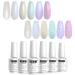 Vishine Pearl Gel Nail Polish Colleaction Glitter Pearlescent Shell Gel Polish Beige White Pearl Blue Purple Shimmer Mermaid Swirl Thread Effect Nail Gel Soak Off LED UV Lamp Required DIY Manicure Use 6Pcs 8ml Classic Pe...