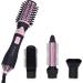 Navaris Warm Air Brush with 4 Attachments - Volumizing Ceramic Curling & Smoothing Brush - Styling & Paddle Brush - Black & Metallic Pink for Perfect International Hair Styling - Buy Online on GoSupps.com