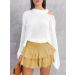 LAEMILIA Elastic Waist Floral Print Mini Skater Skirt - Yellow (Size L) - Buy Online on GoSupps.com