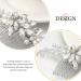 Catery Crystal Bride Wedding Hair Comb | Silver Bridal Hair Piece with Pearl Clips for Women & Girls - Buy Online on GoSupps.com