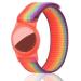 Dingfeiyu Airtag Wristband for Kids Adult Apple Airtag Waterproof Bracelet Adjustable Anti Lost Airtag Wristband Nylon for Toddler Child and Men Women (rainbow)
