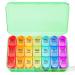 Zoolion Weekly Pill Box 7 Day 3 Times a Day (Morn/noon/Night) Daily Portable Travel Pill Box Organiser Tablet Box with Large Compartments Hold for Fish Oils Vitamins Supplements (Green)